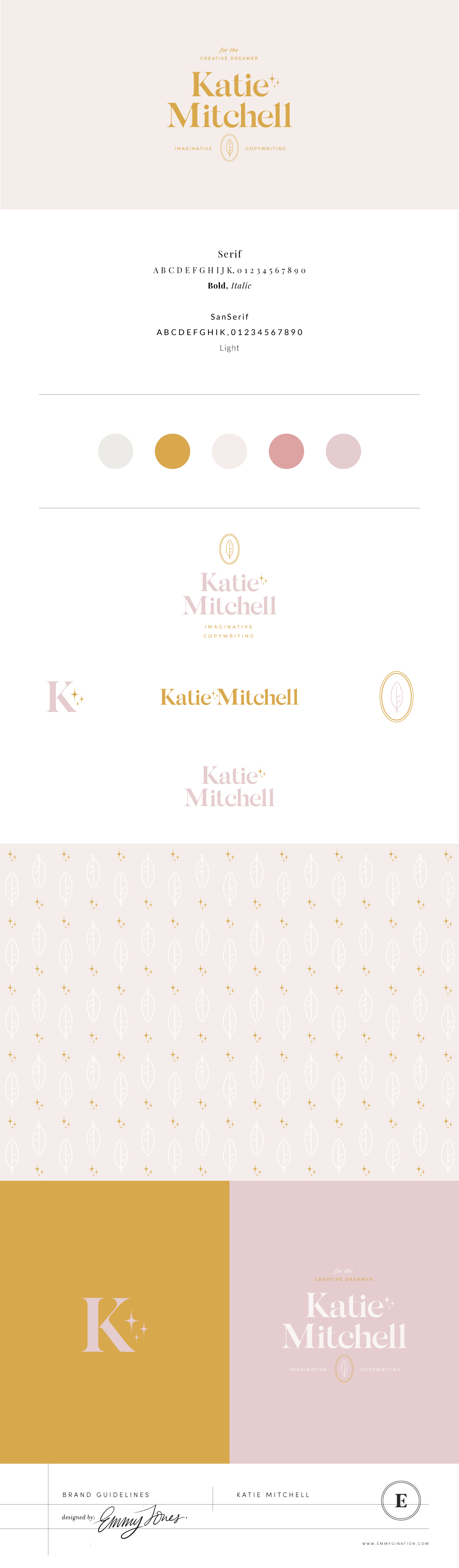 In today's design spotlight I'm sharing my process to craft Katie Mitchel's copywriter branding! I loved the magical notes throughout her brand.Take a look!