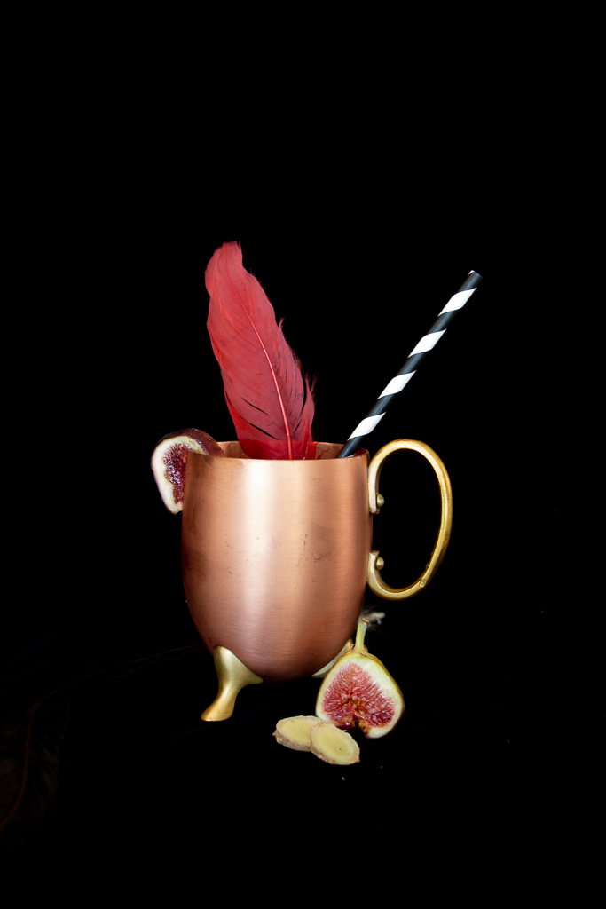 The third installment in the Disney Cocktail series! This time taking inspiration from Aladdin's Jafar in the form of a spicy ginger fig mule.