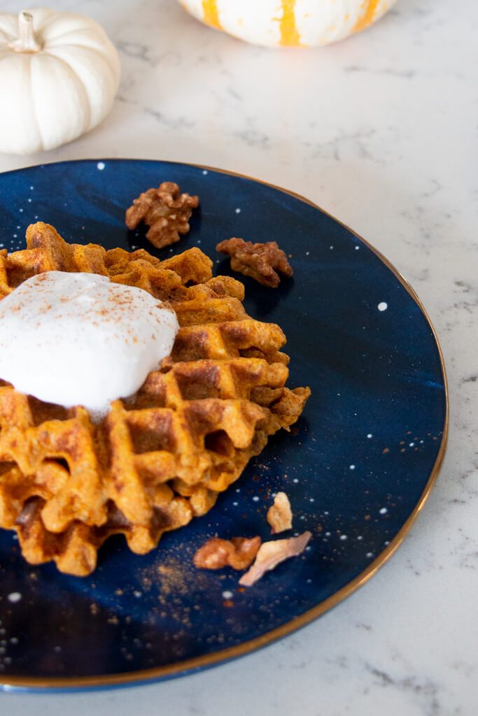 With the holidays fast approaching, these high protein pumpkin spiced waffles are definitely going to become a seasonal staple at Casa Kemy!